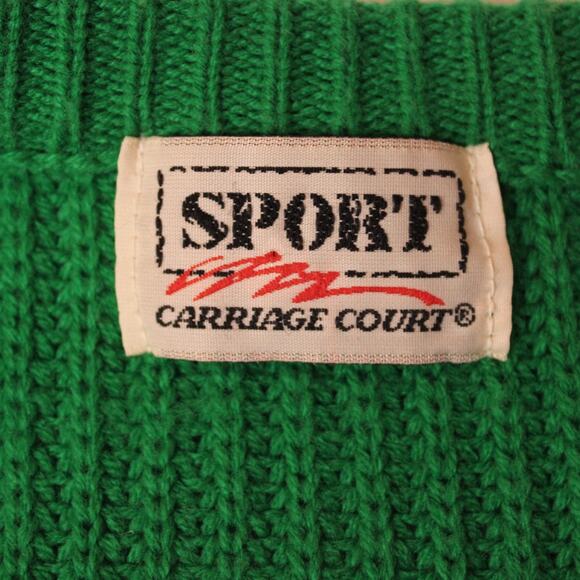 VTG 90's Kelly Green Chunky Knit Crew Neck Women's Sweater Carriage Court sz L - Picture 5 of 7